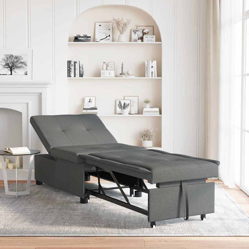 vidaXL Rozkładana sofa Ciemnoszary 194 x 50 x 82 cm tkanina