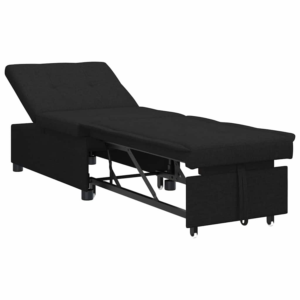 vidaXL Rozkładana sofa Czarny 194 x 50 x 82 cm tkanina