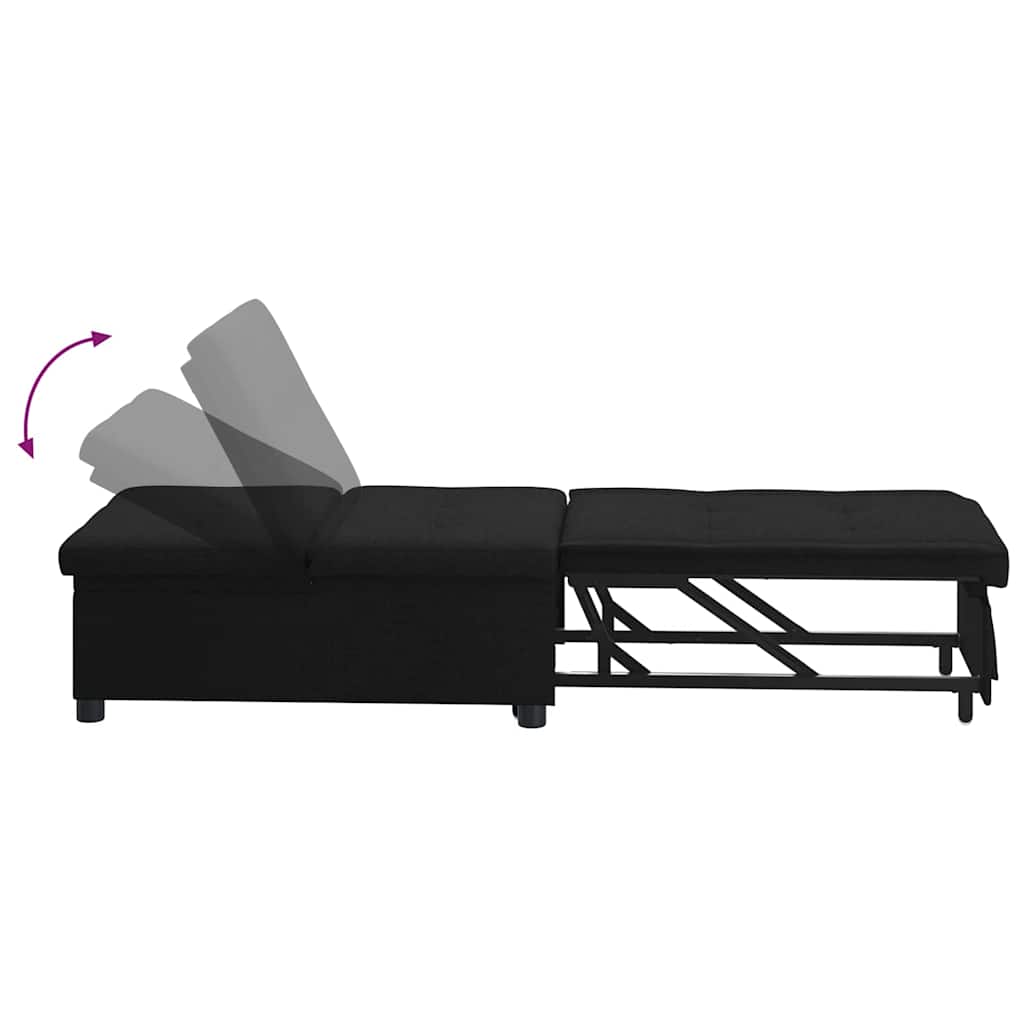 vidaXL Rozkładana sofa Czarny 194 x 50 x 82 cm tkanina