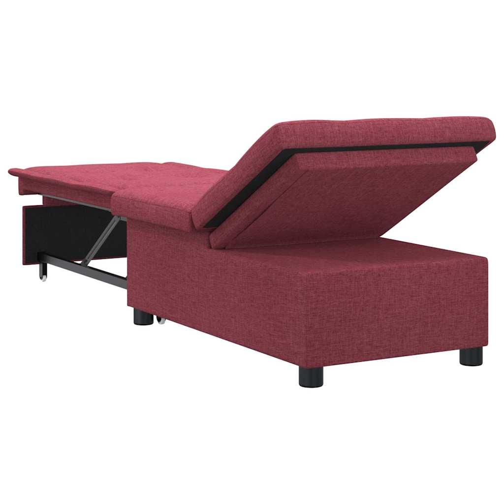 vidaXL Rozkładana sofa Czerwone wino 194 x 50 x 82 cm tkanina