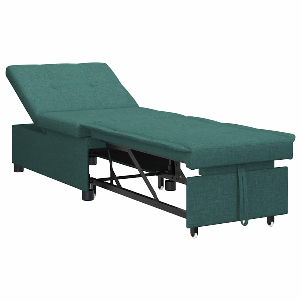 vidaXL Rozkładana sofa Ciemna zieleń 194 x 50 x 82 cm tkanina