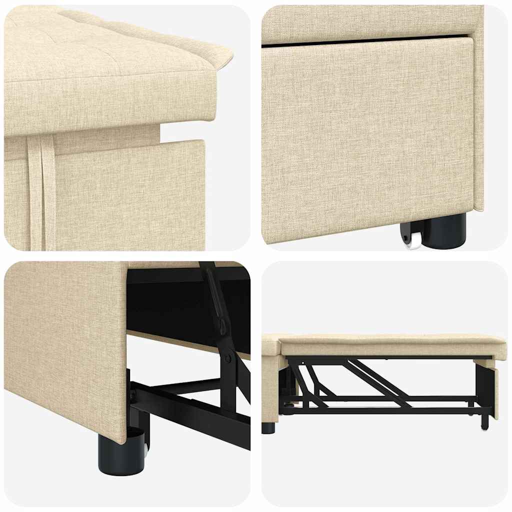 vidaXL Rozkładana sofa Kremowy 194 x 50 x 82 cm tkanina