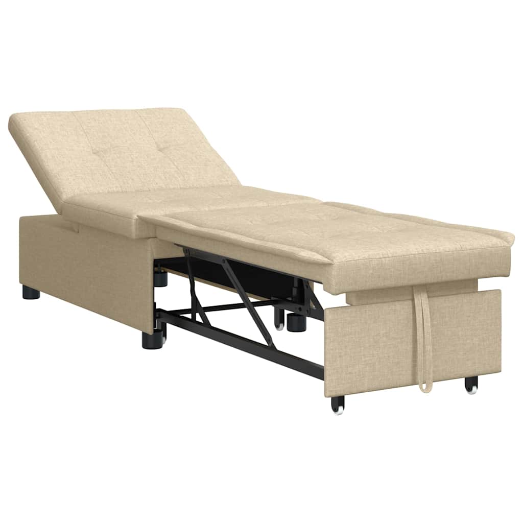 vidaXL Rozkładana sofa Kremowy 194 x 50 x 82 cm tkanina