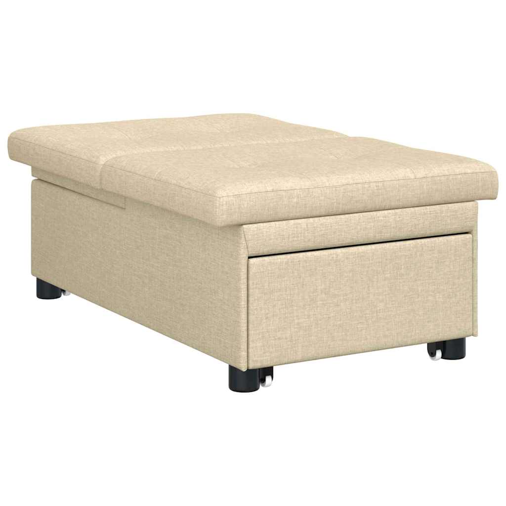 vidaXL Rozkładana sofa Kremowy 194 x 50 x 82 cm tkanina