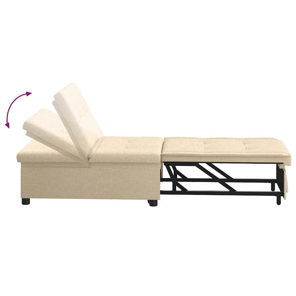 vidaXL Rozkładana sofa Kremowy 194 x 50 x 82 cm tkanina
