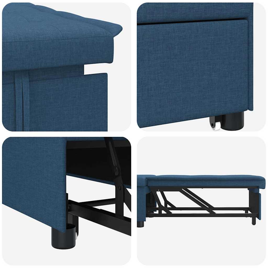 vidaXL Rozkładana sofa Niebieski 194 x 50 x 82 cm tkanina