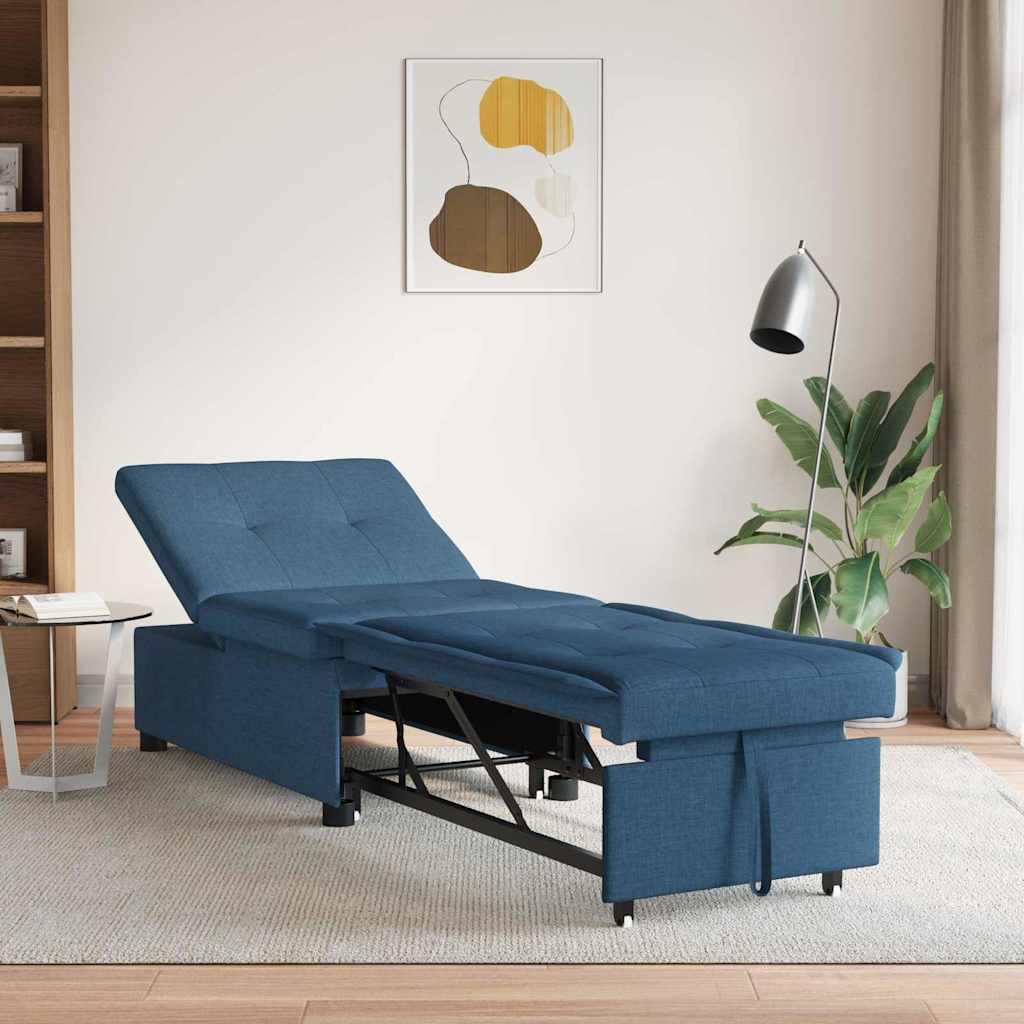 vidaXL Rozkładana sofa Niebieski 194 x 50 x 82 cm tkanina