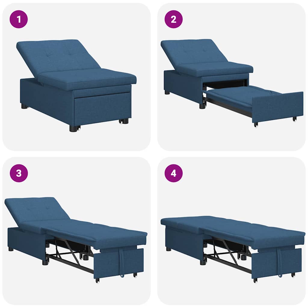 vidaXL Rozkładana sofa Niebieski 194 x 50 x 82 cm tkanina