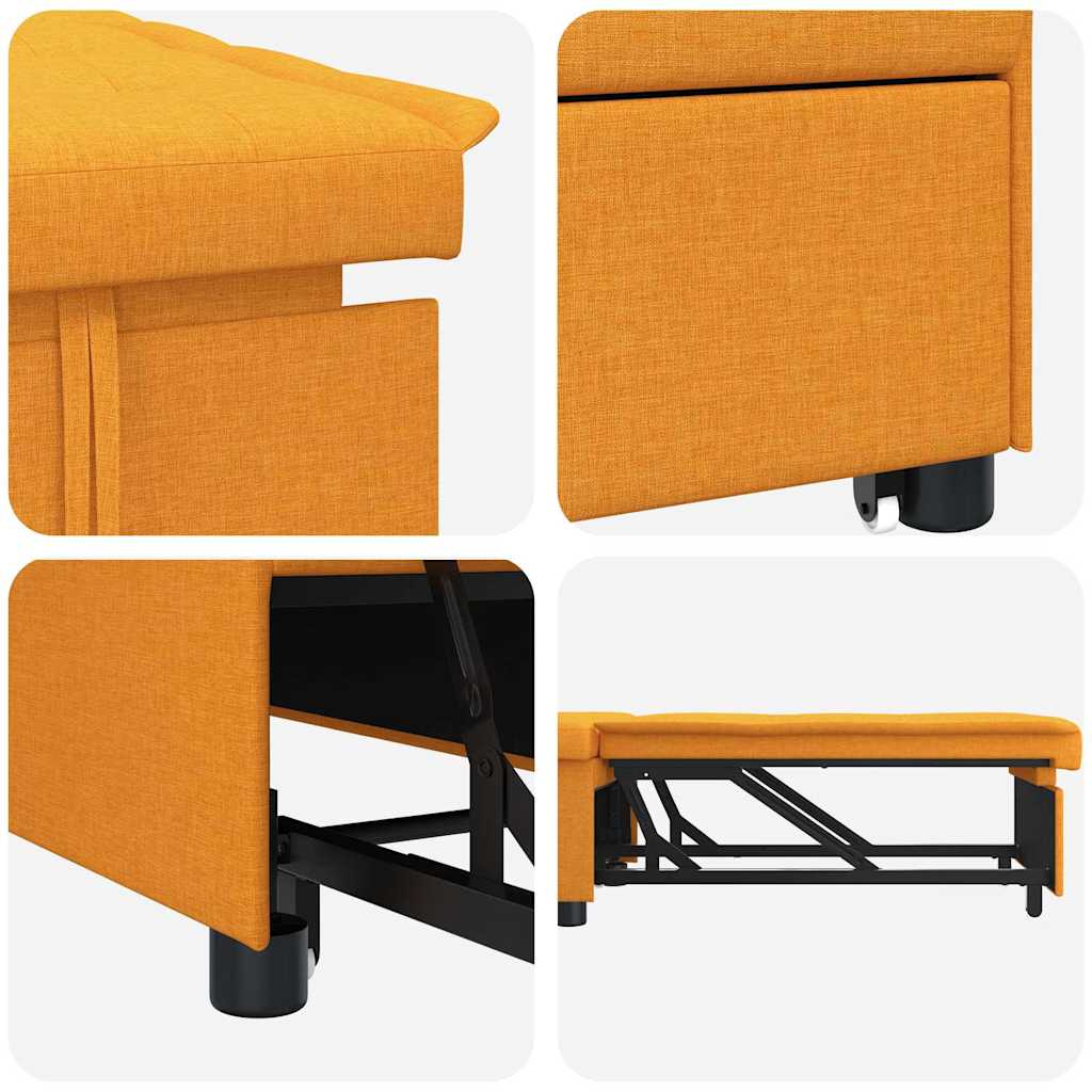 vidaXL Rozkładana sofa Ciemny Żółty 194 x 50 x 82 cm tkanina