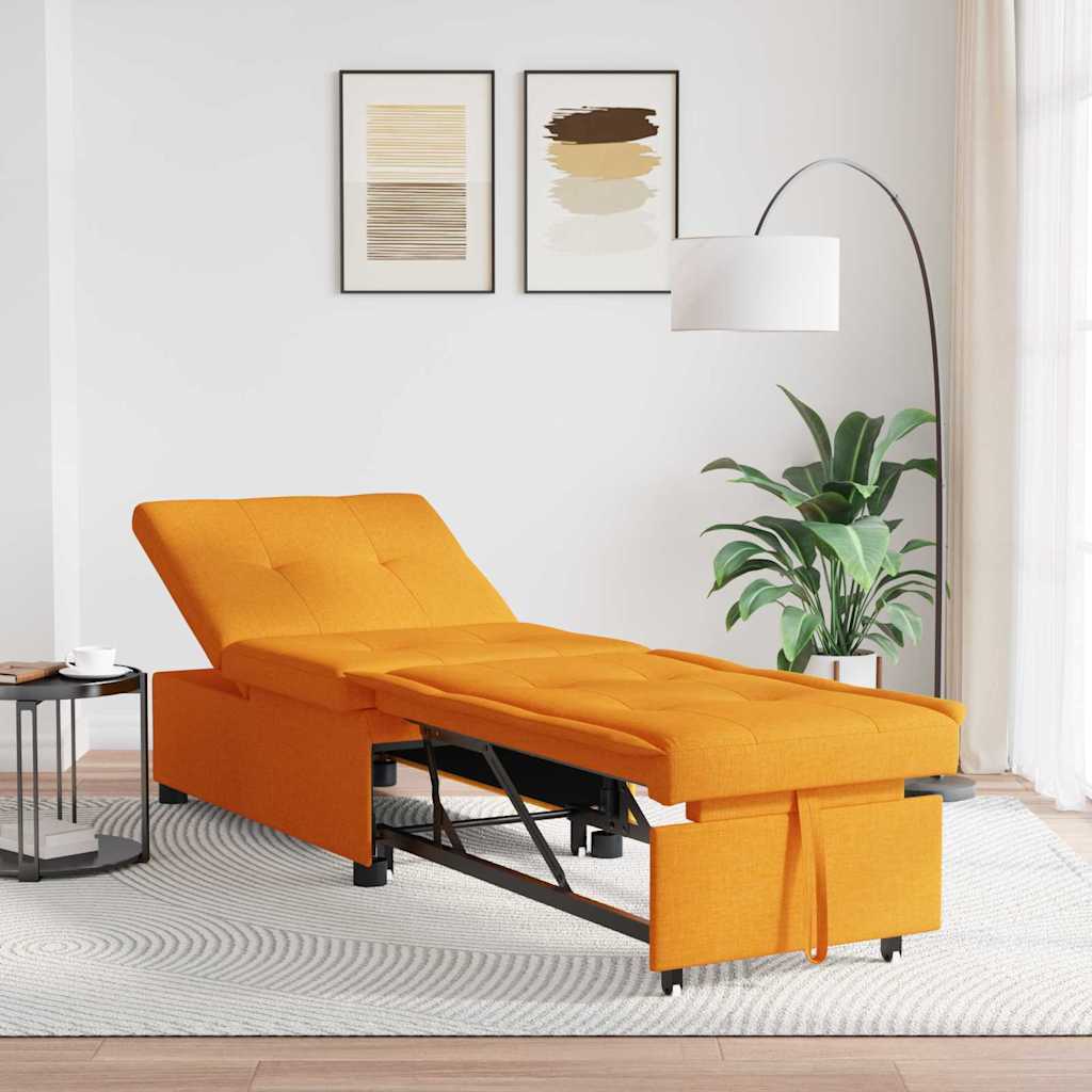 vidaXL Rozkładana sofa Ciemny Żółty 194 x 50 x 82 cm tkanina