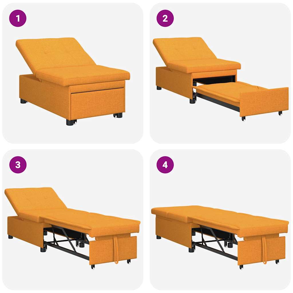 vidaXL Rozkładana sofa Ciemny Żółty 194 x 50 x 82 cm tkanina