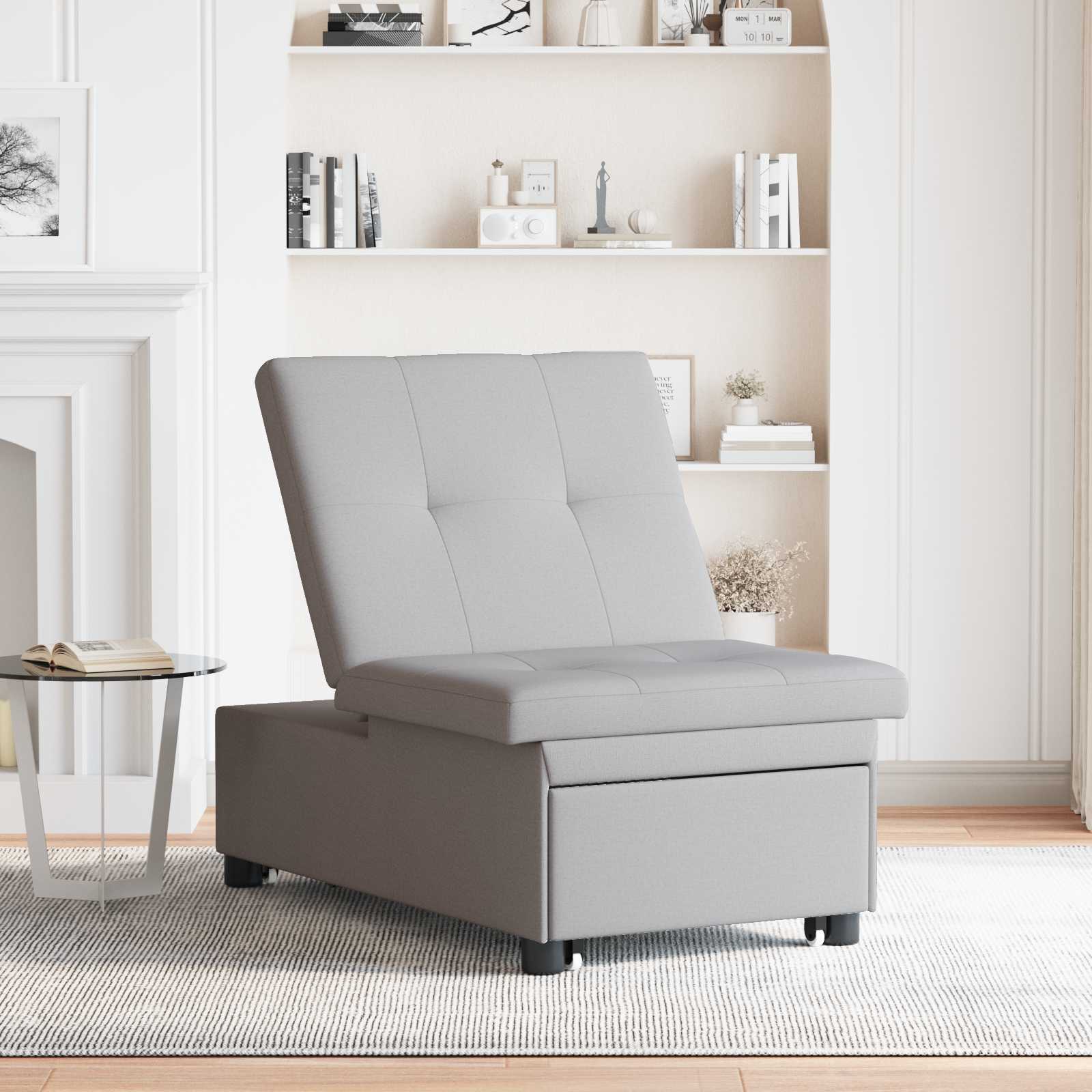 vidaXL Rozkładana sofa Szary 194 x 50 x 82 cm tkanina