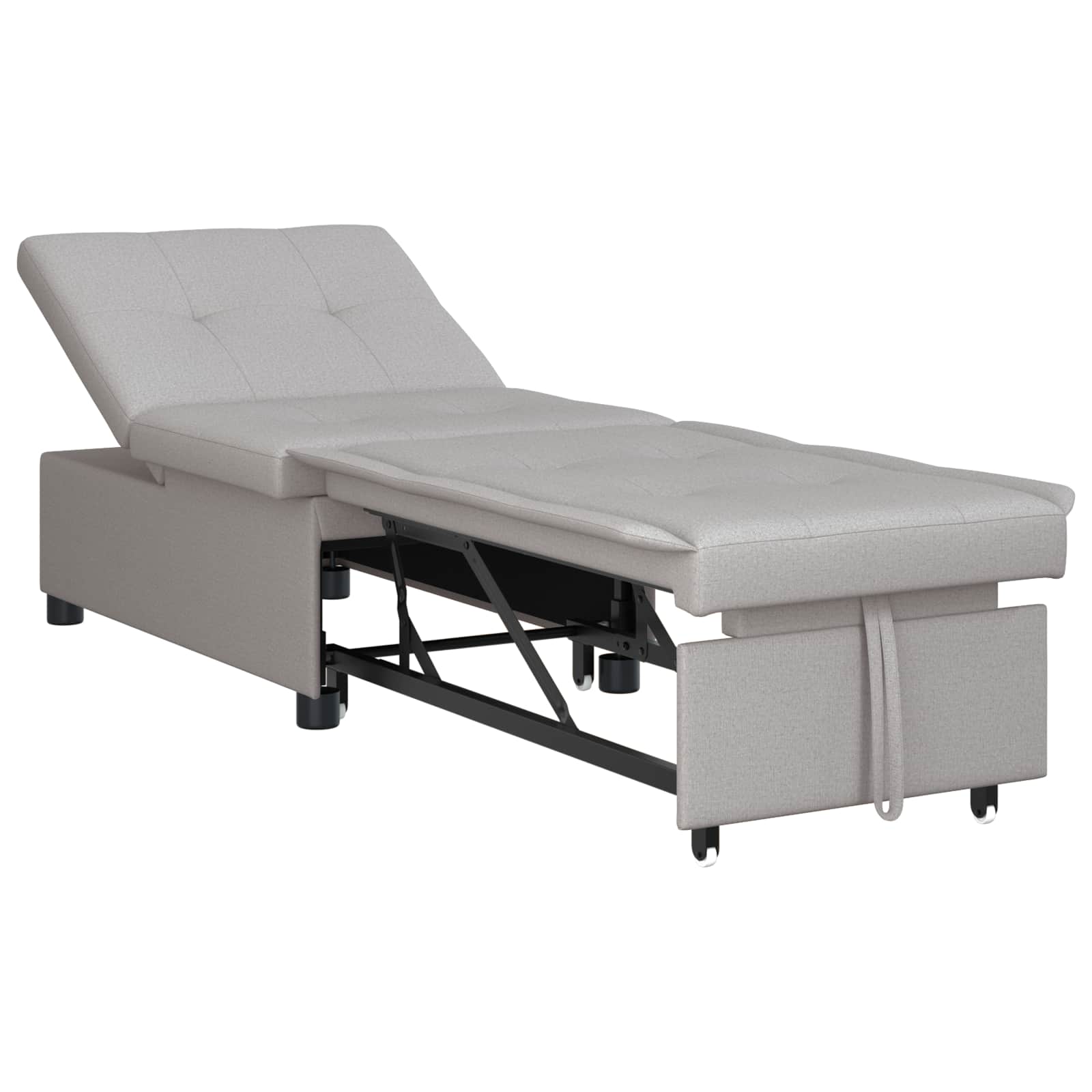 vidaXL Rozkładana sofa Szary 194 x 50 x 82 cm tkanina