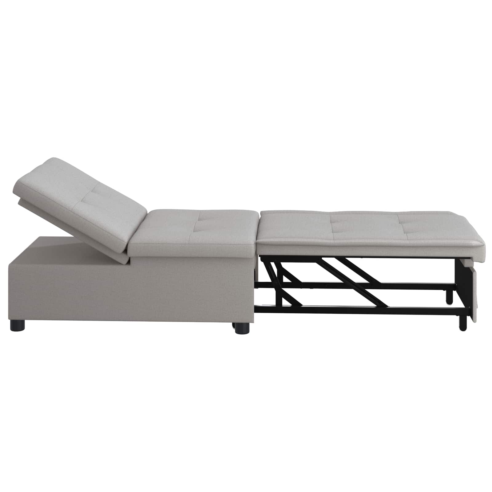 vidaXL Rozkładana sofa Szary 194 x 50 x 82 cm tkanina
