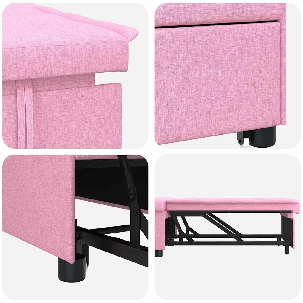 vidaXL Rozkładana sofa Różowy 194 x 50 x 82 cm tkanina