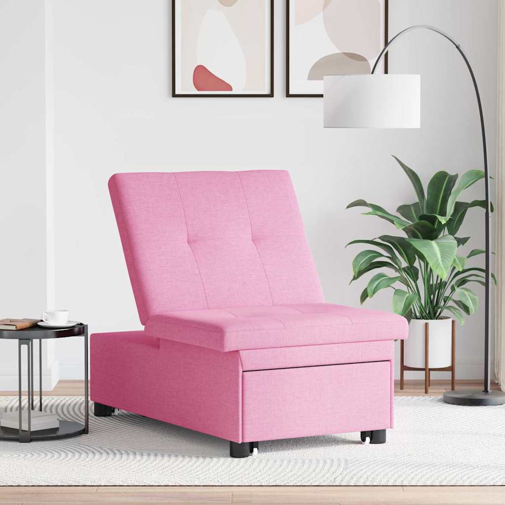 vidaXL Rozkładana sofa Różowy 194 x 50 x 82 cm tkanina