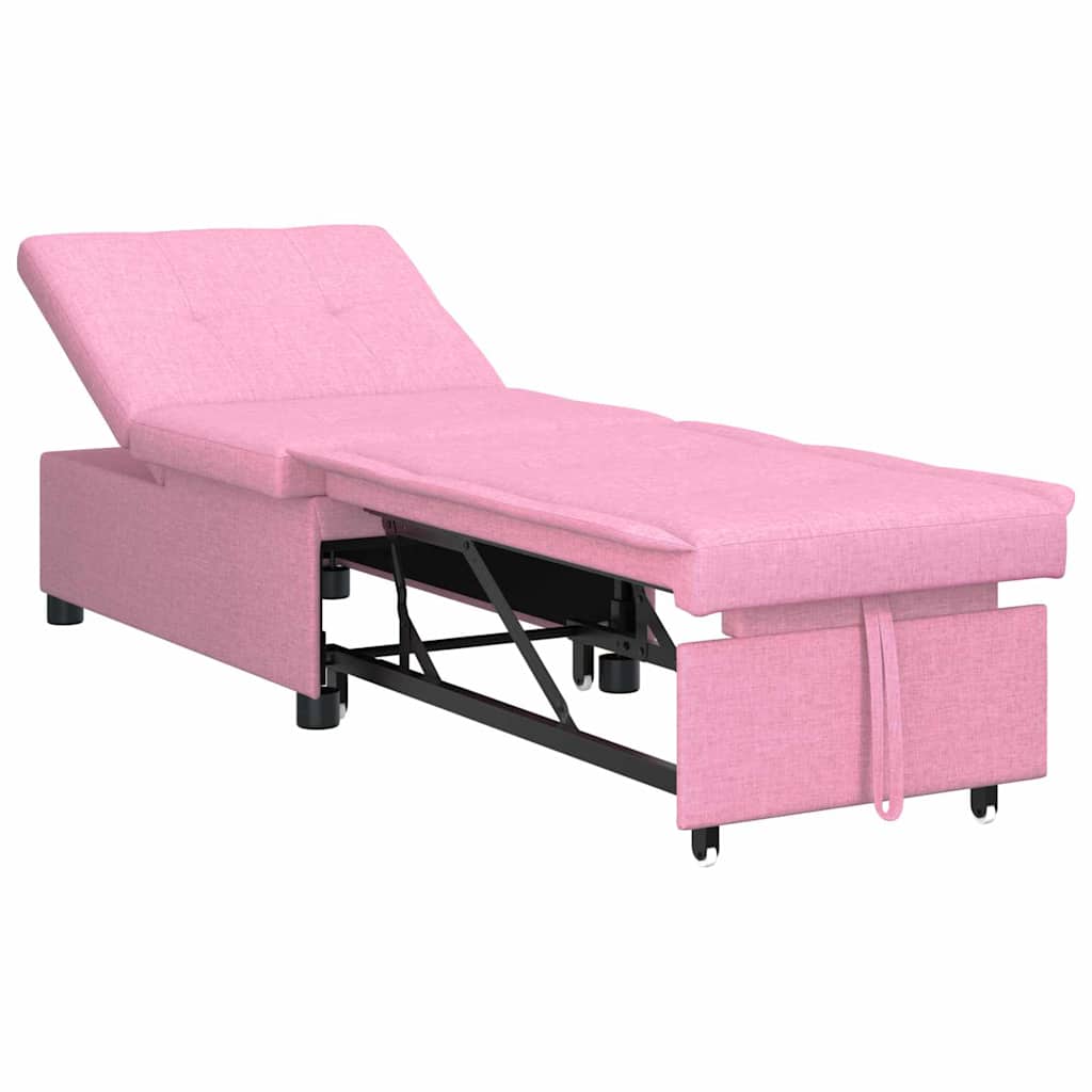 vidaXL Rozkładana sofa Różowy 194 x 50 x 82 cm tkanina