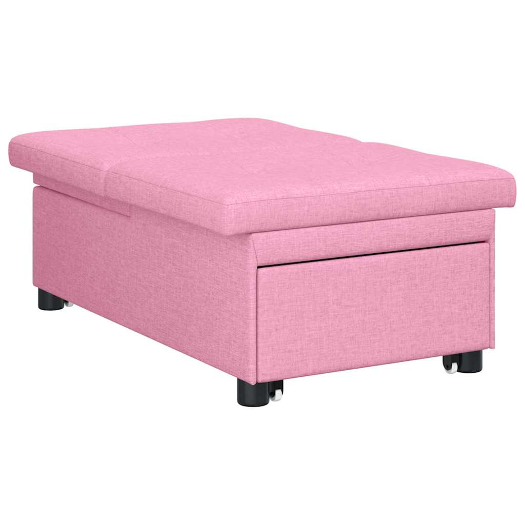 vidaXL Rozkładana sofa Różowy 194 x 50 x 82 cm tkanina