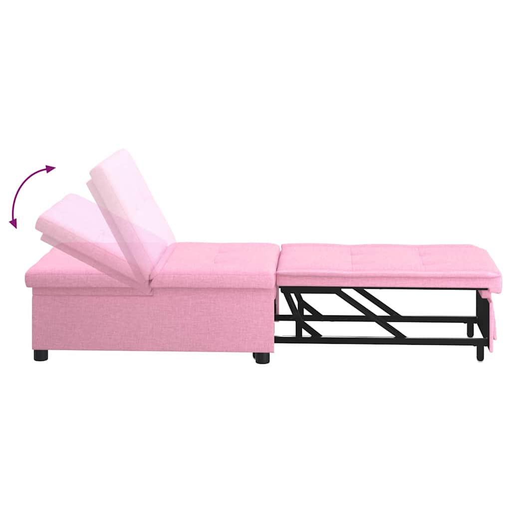 vidaXL Rozkładana sofa Różowy 194 x 50 x 82 cm tkanina