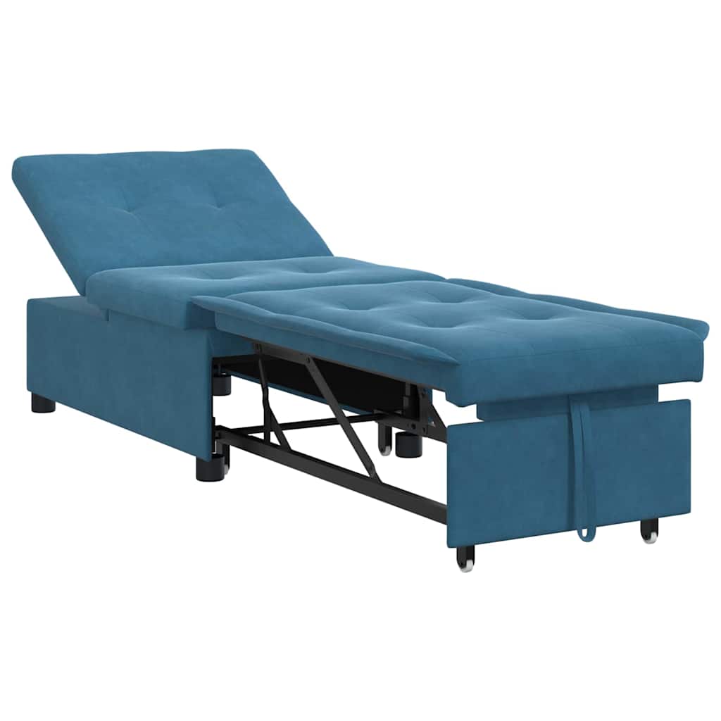 vidaXL Sofa Bed Niebieski 194 x 67 x 82 cm Aksamit