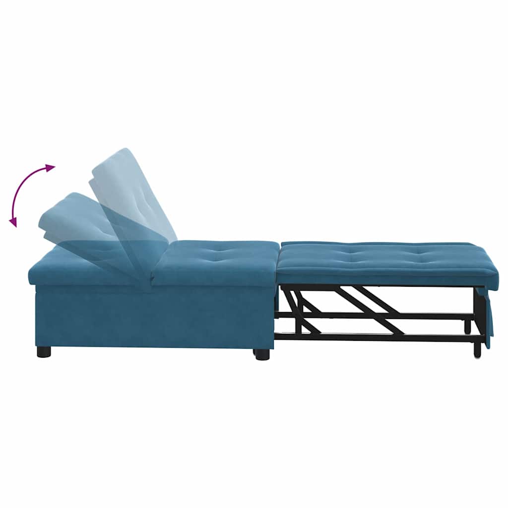 vidaXL Sofa Bed Niebieski 194 x 67 x 82 cm Aksamit