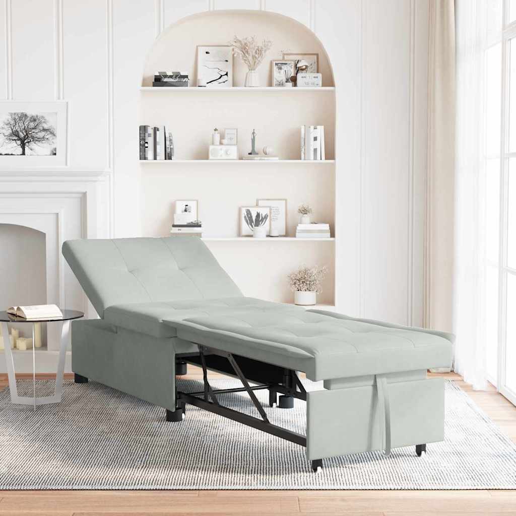 vidaXL Sofa Bed Jasnoszary 194 x 67 x 82 cm Aksamit