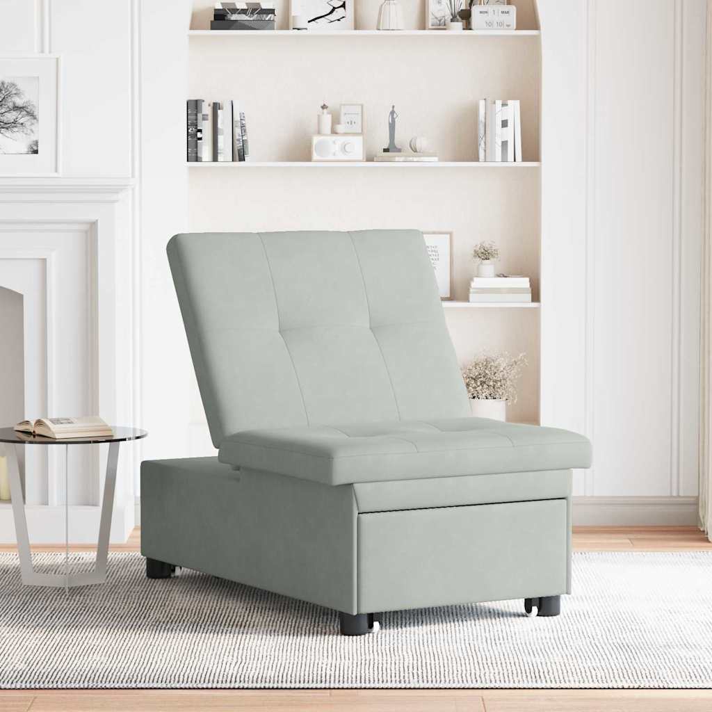 vidaXL Sofa Bed Jasnoszary 194 x 67 x 82 cm Aksamit