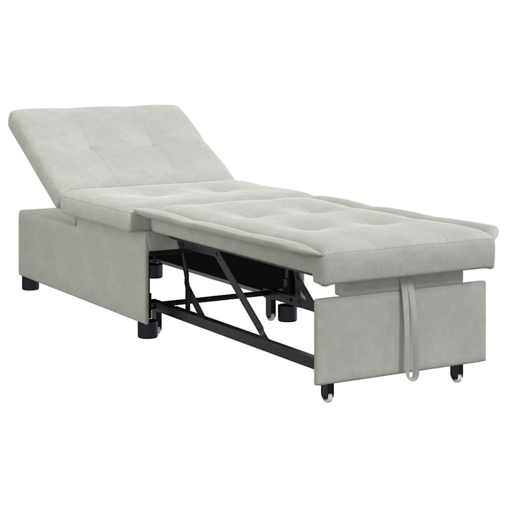 vidaXL Sofa Bed Jasnoszary 194 x 67 x 82 cm Aksamit