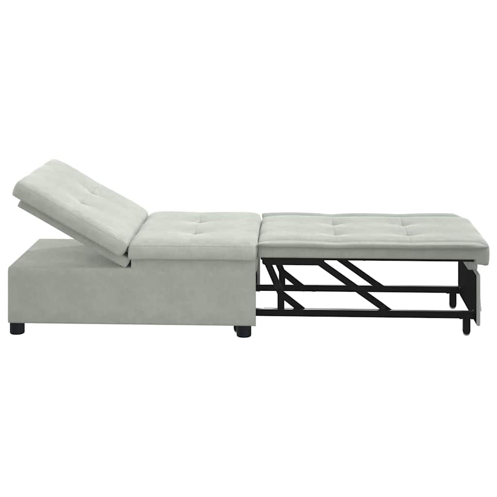 vidaXL Sofa Bed Jasnoszary 194 x 67 x 82 cm Aksamit