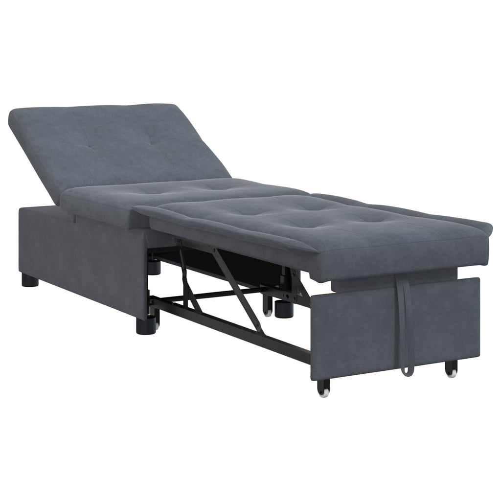 vidaXL Sofa Bed Ciemnoszary 194 x 67 x 82 cm Aksamit