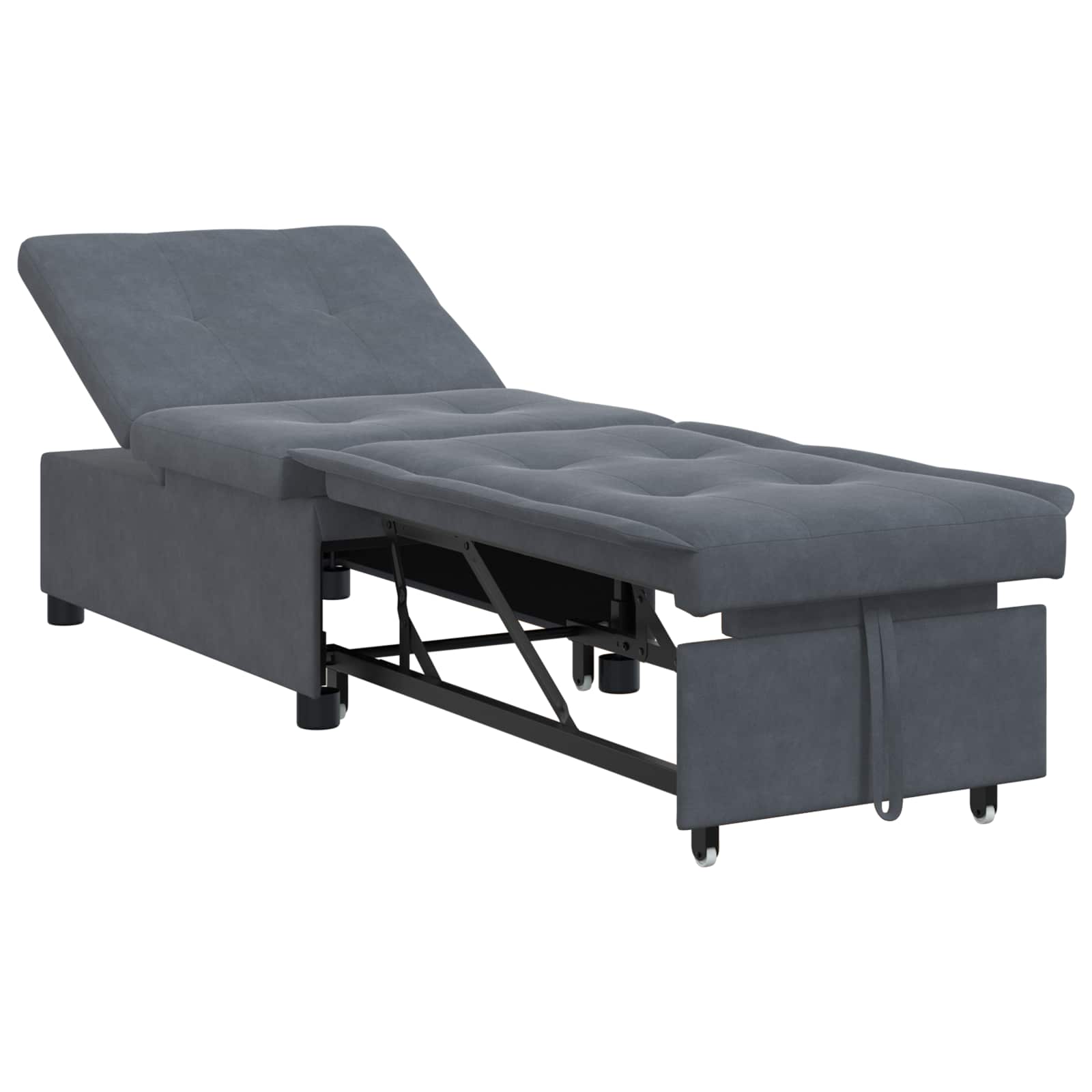 vidaXL Sofa Bed Ciemnoszary 194 x 67 x 82 cm Aksamit