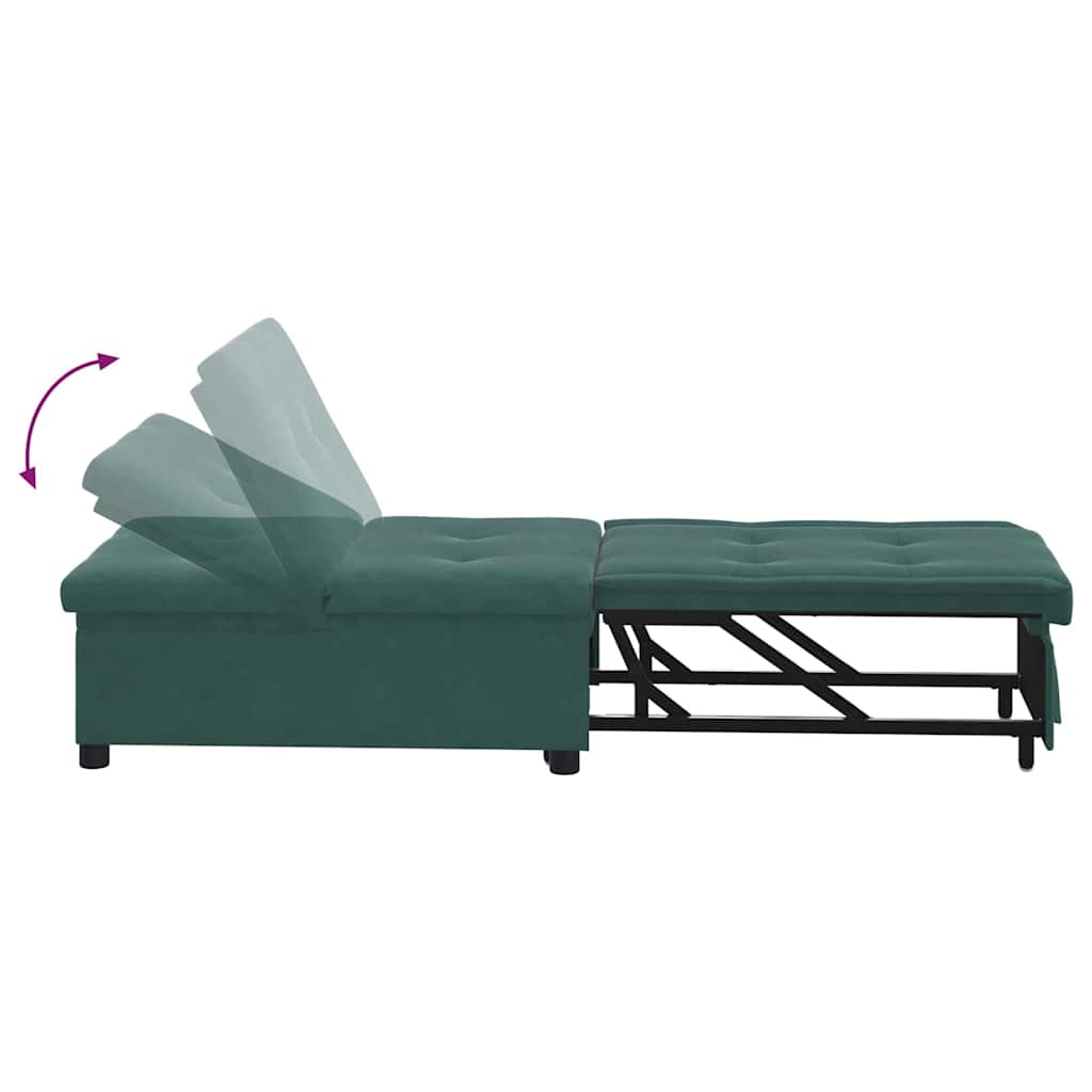 vidaXL Sofa Bed Ciemna zieleń 194 x 67 x 82 cm Aksamit