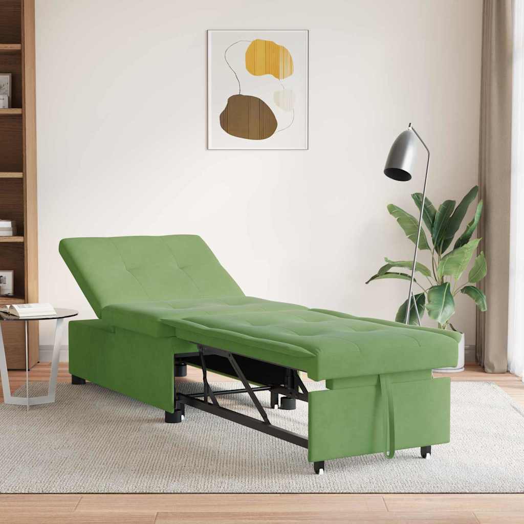vidaXL Sofa Bed Jasnozielony 194 x 67 x 82 cm Aksamit