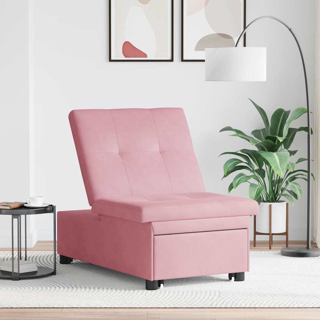 vidaXL Sofa Bed Różowy 194 x 67 x 82 cm Aksamit