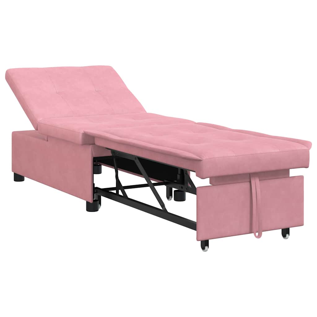 vidaXL Sofa Bed Różowy 194 x 67 x 82 cm Aksamit