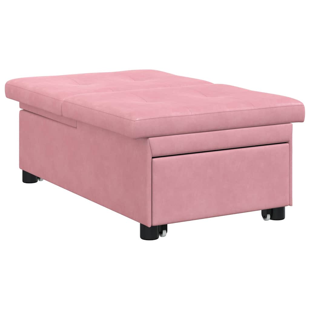 vidaXL Sofa Bed Różowy 194 x 67 x 82 cm Aksamit