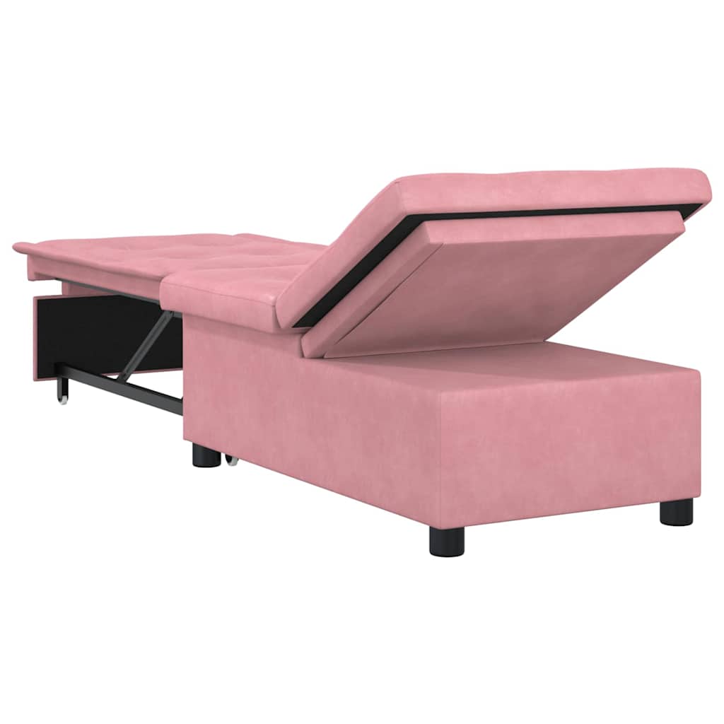vidaXL Sofa Bed Różowy 194 x 67 x 82 cm Aksamit