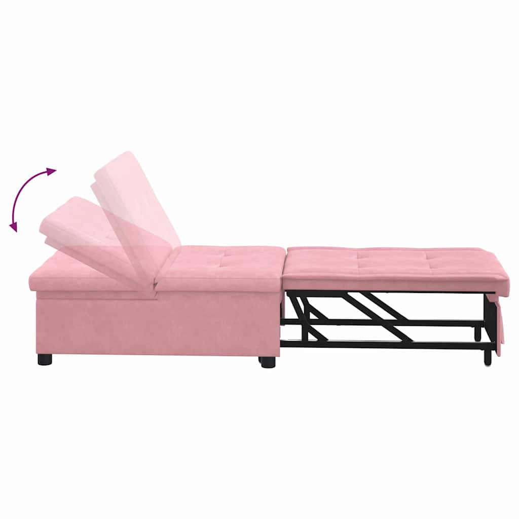 vidaXL Sofa Bed Różowy 194 x 67 x 82 cm Aksamit