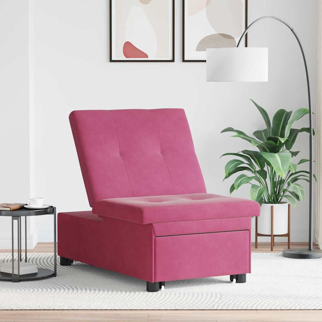 vidaXL Sofa Bed Czerwone wino 194 x 67 x 82 cm Aksamit
