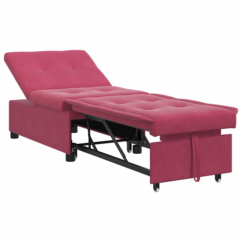 vidaXL Sofa Bed Czerwone wino 194 x 67 x 82 cm Aksamit