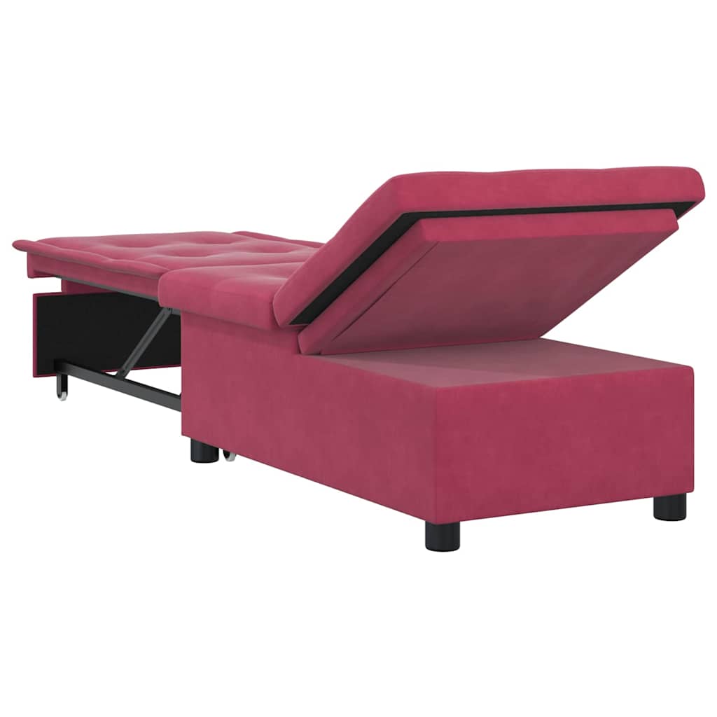 vidaXL Sofa Bed Czerwone wino 194 x 67 x 82 cm Aksamit