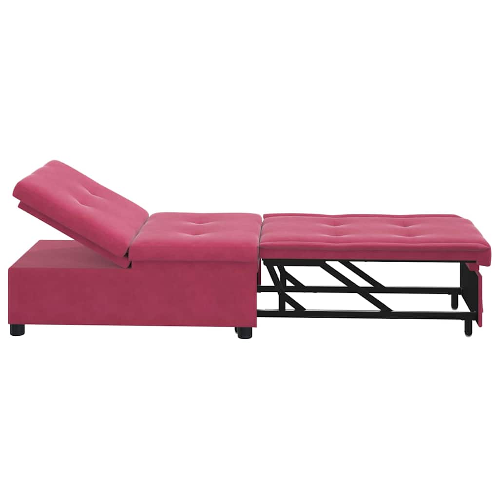 vidaXL Sofa Bed Czerwone wino 194 x 67 x 82 cm Aksamit