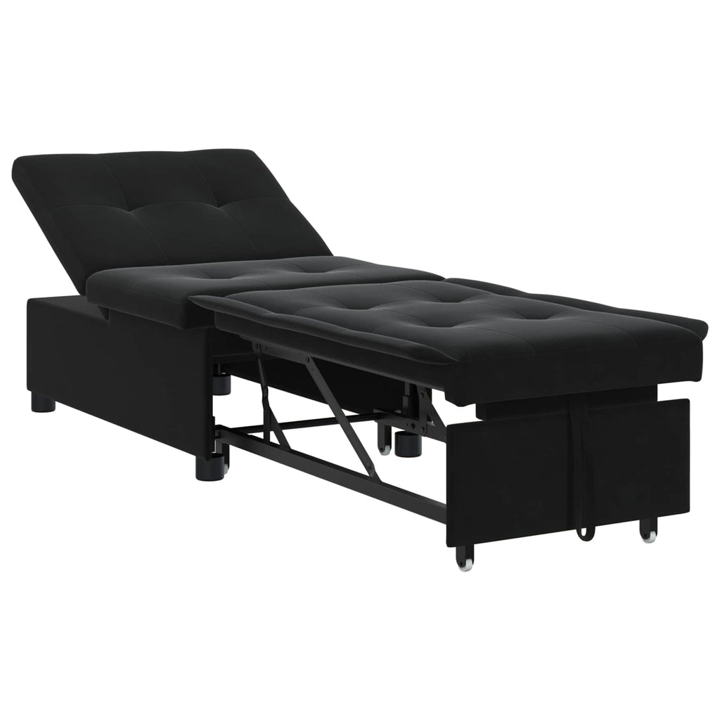 vidaXL Sofa Bed Czarny 194 x 67 x 82 cm Aksamit