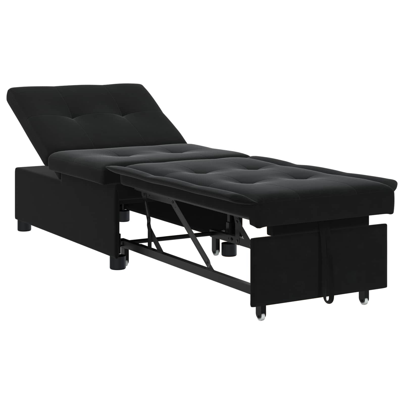 vidaXL Sofa Bed Czarny 194 x 67 x 82 cm Aksamit