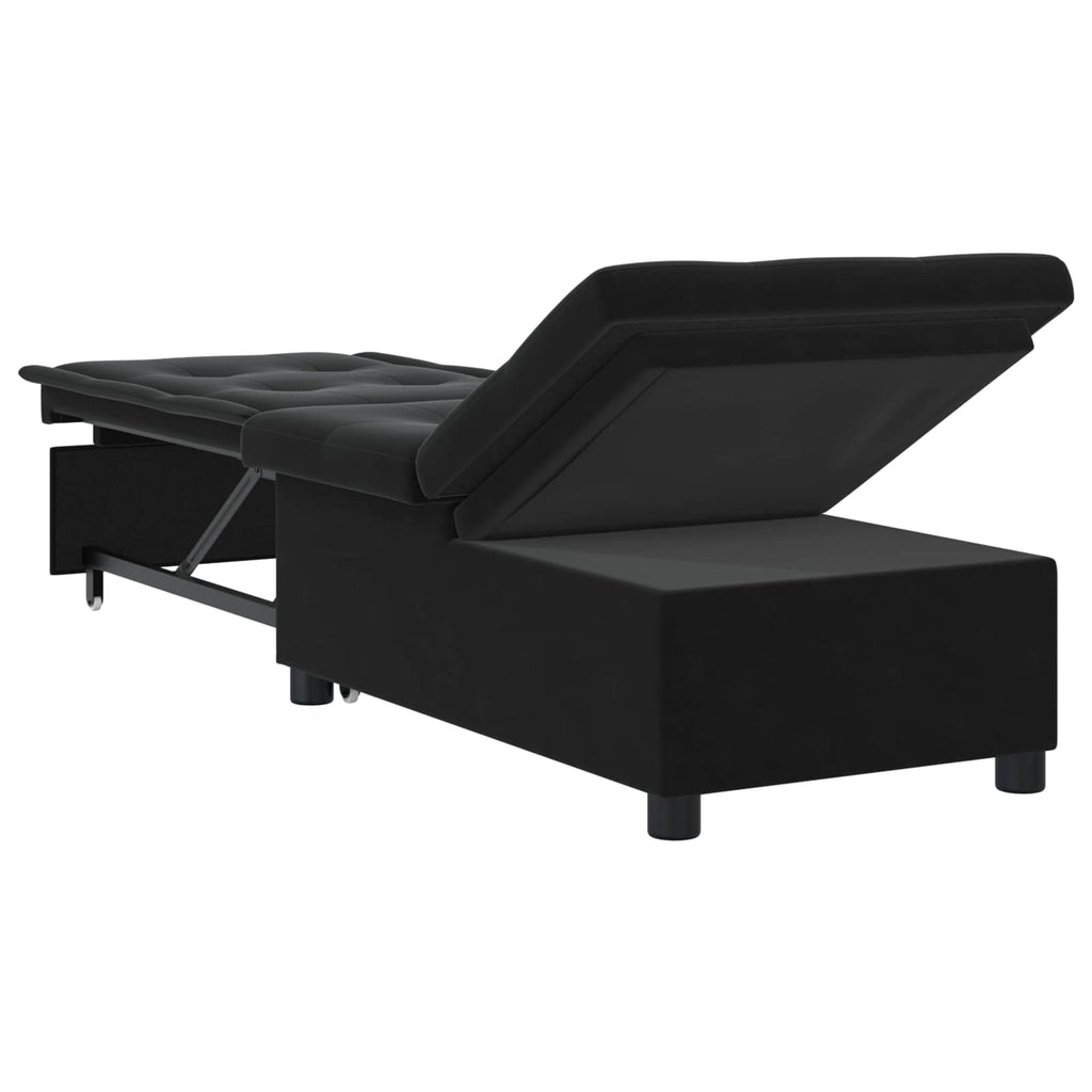 vidaXL Sofa Bed Czarny 194 x 67 x 82 cm Aksamit