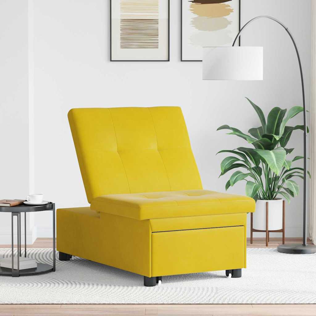 vidaXL Sofa Bed Żółty 194 x 67 x 82 cm Aksamit
