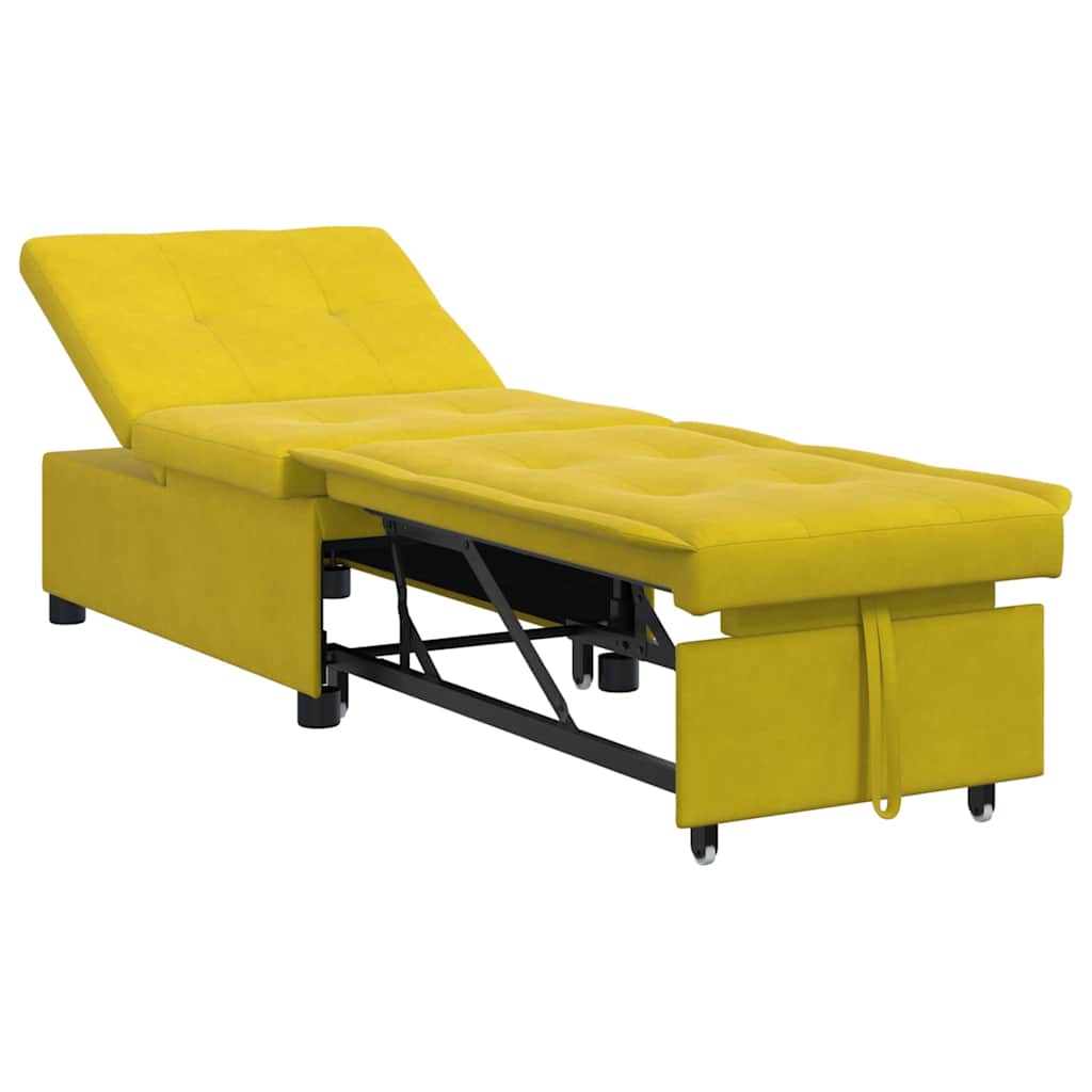 vidaXL Sofa Bed Żółty 194 x 67 x 82 cm Aksamit