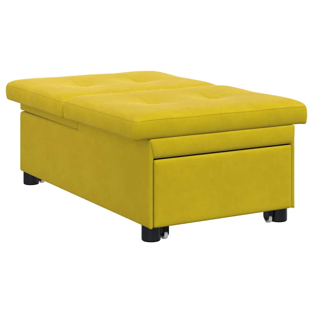 vidaXL Sofa Bed Żółty 194 x 67 x 82 cm Aksamit