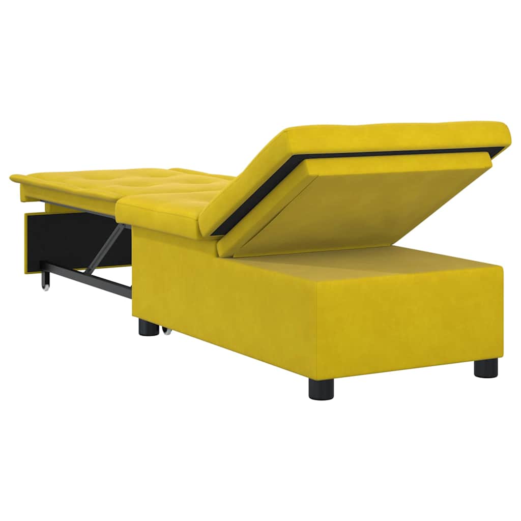 vidaXL Sofa Bed Żółty 194 x 67 x 82 cm Aksamit