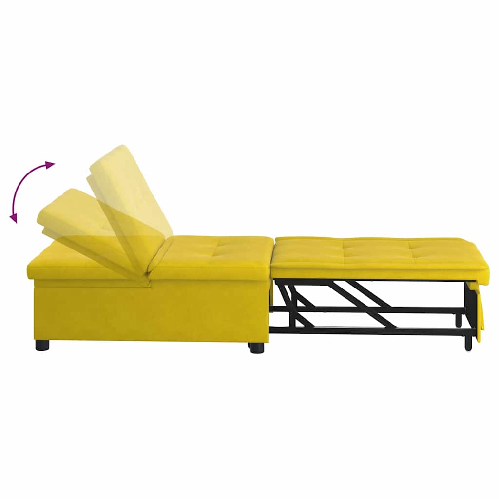 vidaXL Sofa Bed Żółty 194 x 67 x 82 cm Aksamit